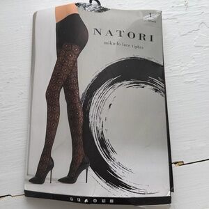 Natori Mikado Fishnet  Lace Tights in Black
